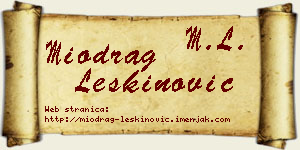 Miodrag Leškinović vizit kartica